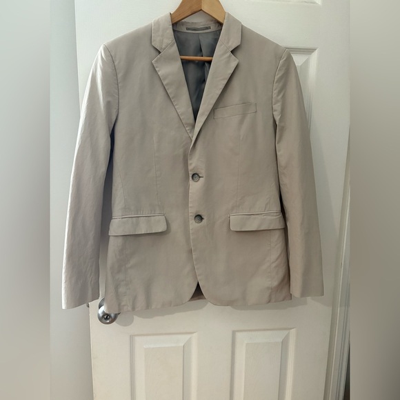 Theory blazer jacket 2 button tan cream size 38 short MENS - Picture 1 of 15